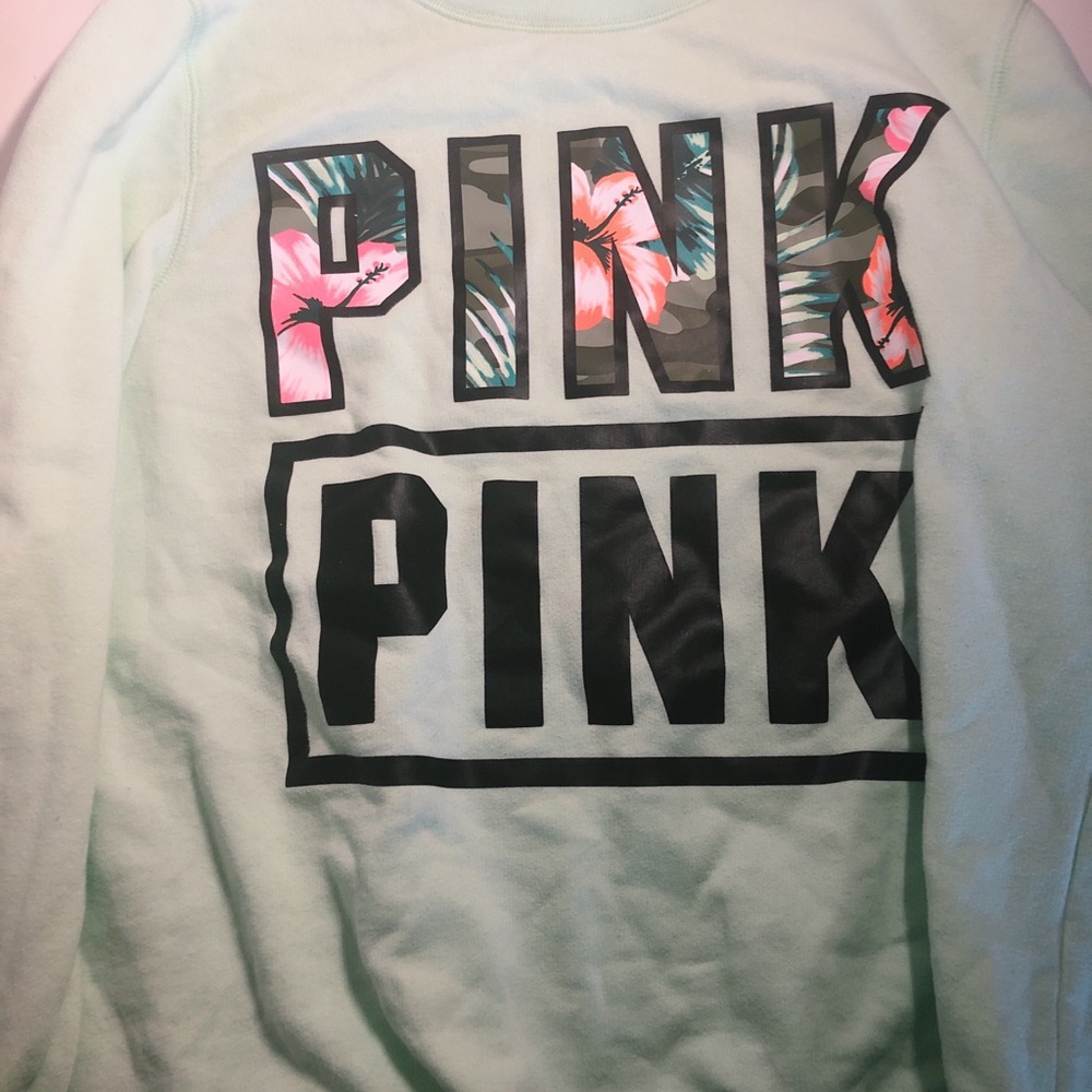 Victoria secret PINK aqua green sweatshirt